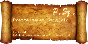Pretzelmayer Szigfrid névjegykártya